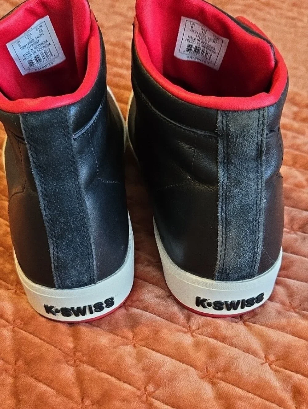 Men's High-Top Leather K-SWISS mens 10 BRED EDITION xlnt.cond. H12-097. unique